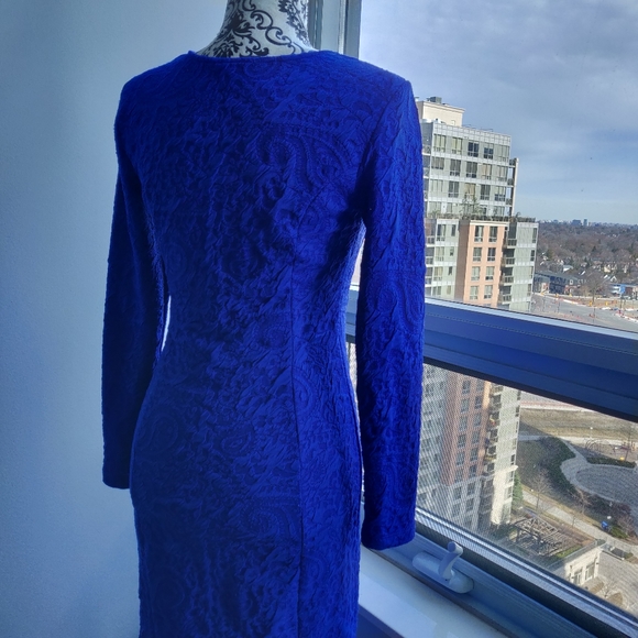 H&M Cobalt/Royal Blue Bodycon Long sleeve Dress - Picture 4 of 8